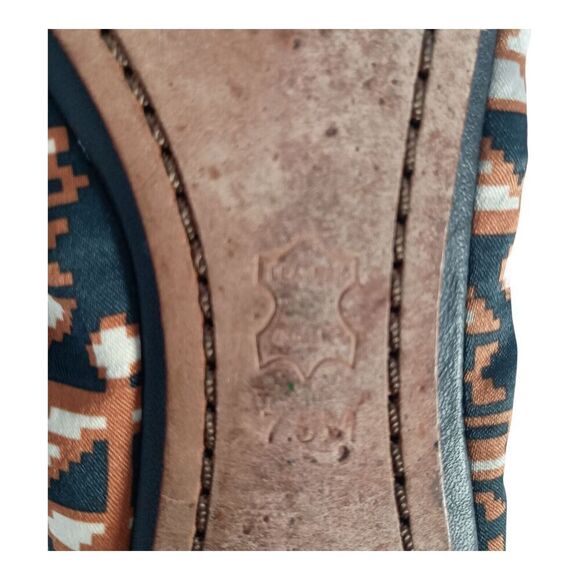 Tory Burch Slip On Ballet Flats Shoes Fabric Leather Brown Black Women's 7.5 M - Picture 12 of 13